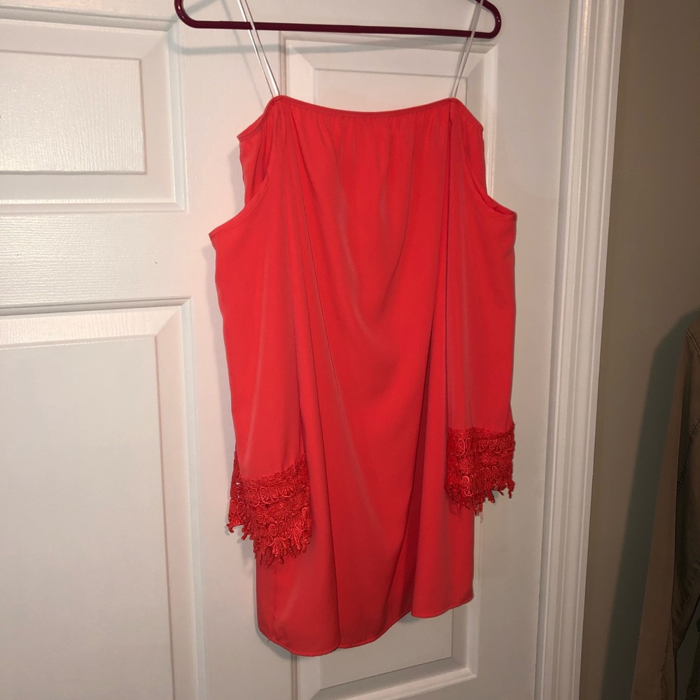 Off Shoulder Coral Dress